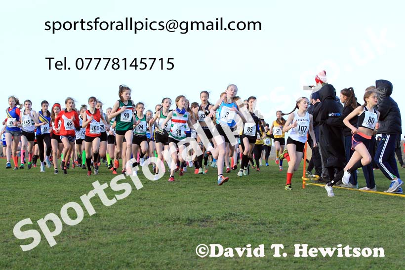Girls under-13s 2022 Northern Cross Country Champs., Pontefract. Photo: David T. Hewitson/Sports for All Pics